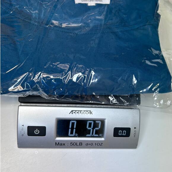 Piko Women’s Long Sleeve Wide Neck Oversized Bamboo Tunic, Teal, size L - Picture 9 of 9